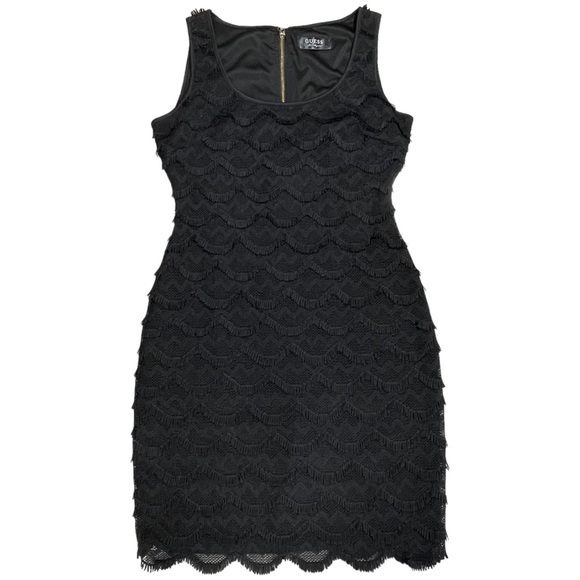 Guess size small black sleeveless flapper style mini dress fringe wave pattern - Picture 5 of 15